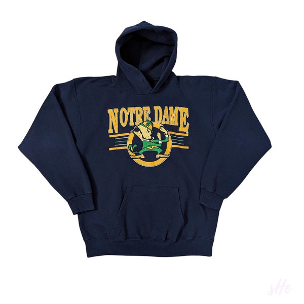 Vintage Notre Dame University sudadera con capucha tamaño L Galt Sand Made USA NCAA College Football Fighting Irish 1990s