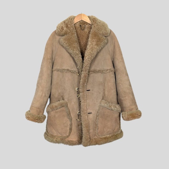 Vintage 1970s Sheepskin Coat | Lakeland England | Genuine Suede