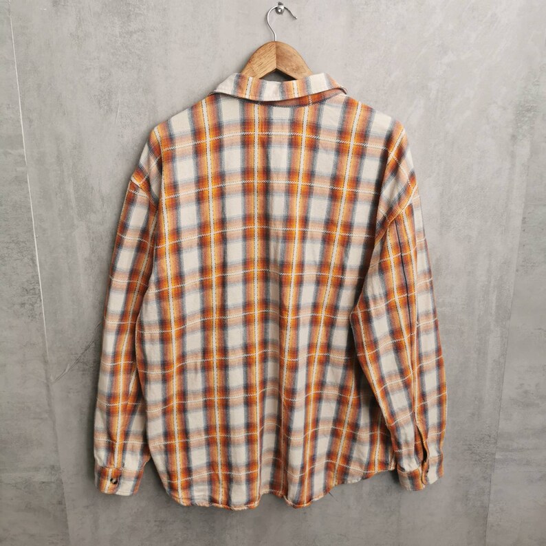 Rare Teddy Smith Vintage Flannel Shirt 80s Plaid Shirt Grungestyles Cotton Shirt Longsleeve Size L