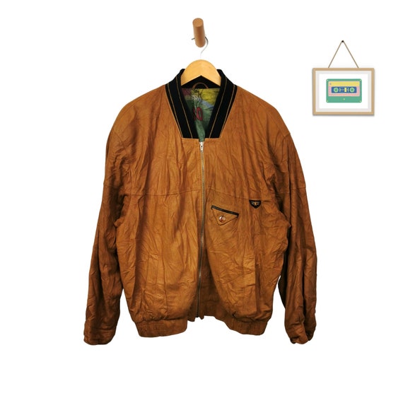 Vera Pelle 70s Men Leather Blouson L Suede Vintag… - image 1