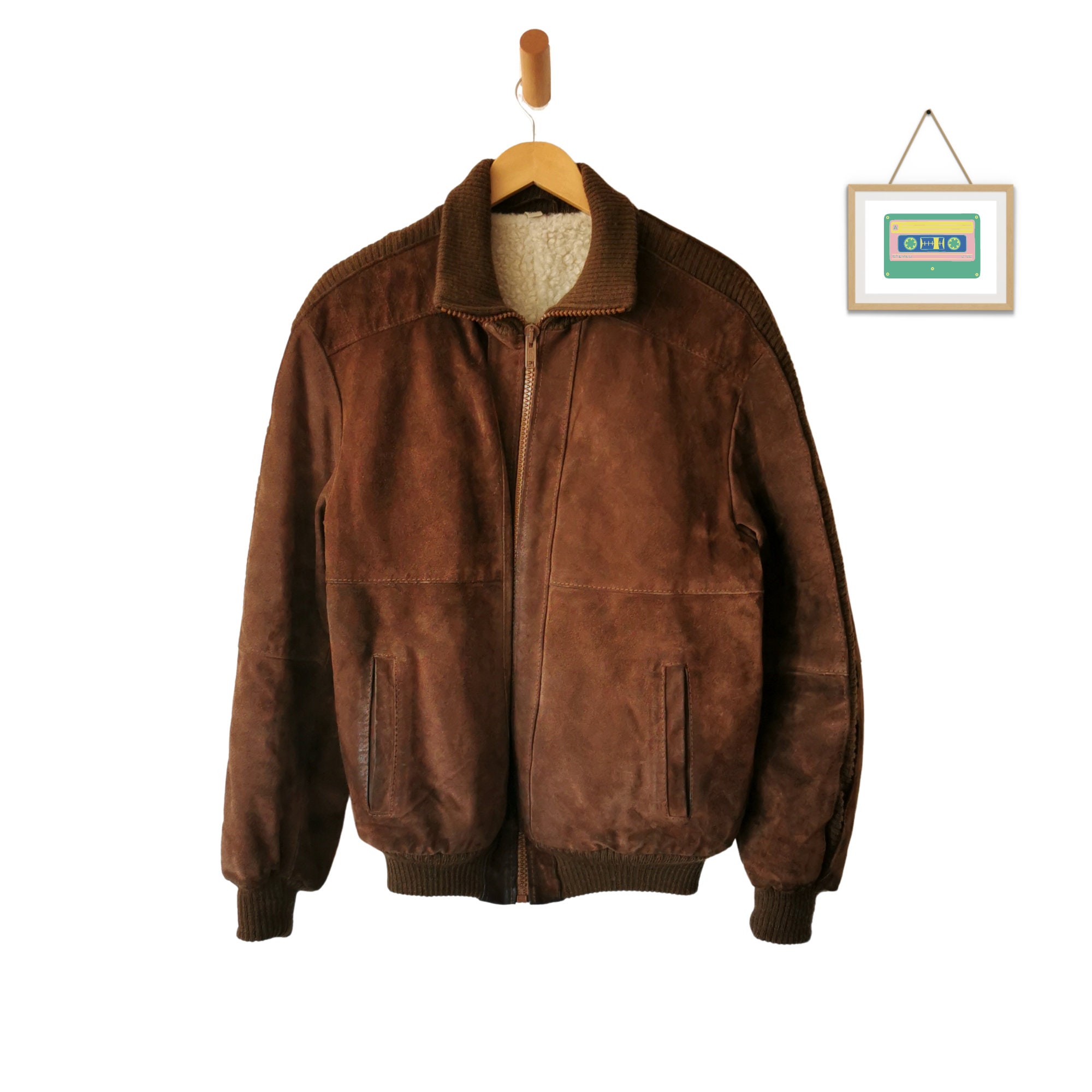 Rare Men's 70s Suede Jacket M Lined Brown - Etsy