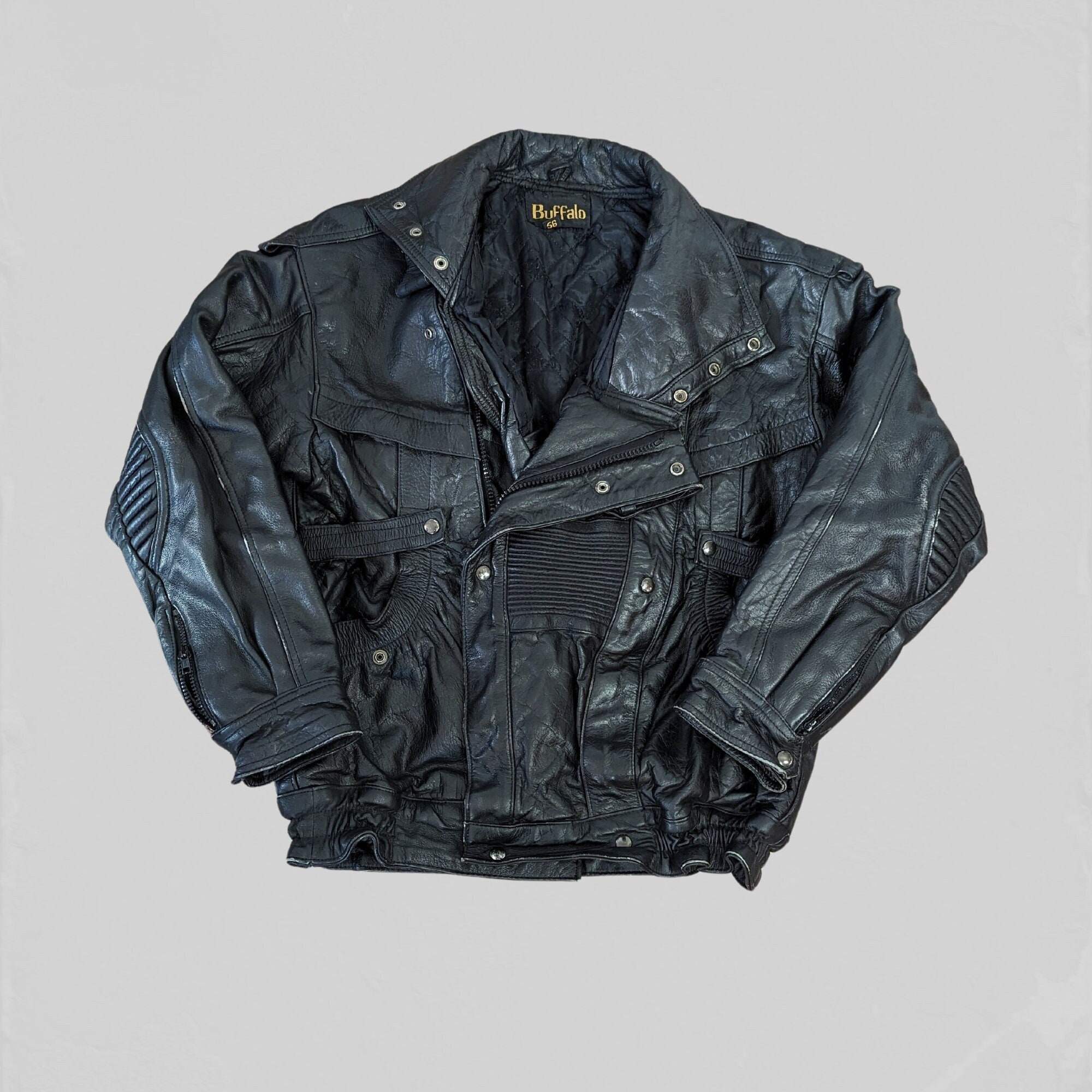 Buffalo Leather Jacket Men Etsy