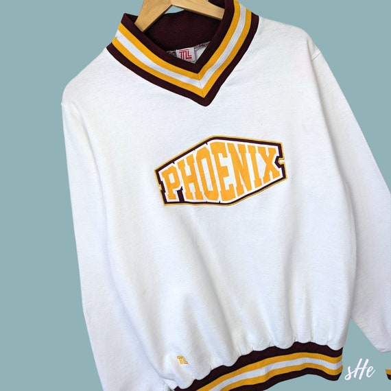80er 90er V-Neck Vintage Sweatshirt S-M Phoenix T… - image 2