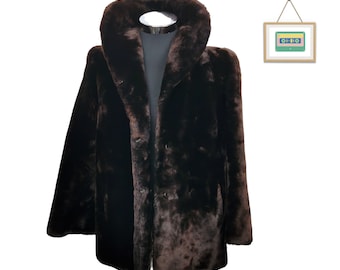 Heavy vintage fur coat M-L, vintage fur jacket, women winter jacket fur