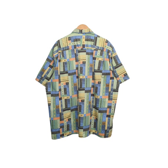 80s Shirt XL tall Geometric pattern colorful - image 5