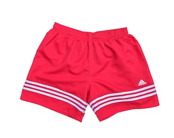 Vintage Adidas Shorts XL Herren rot weiß