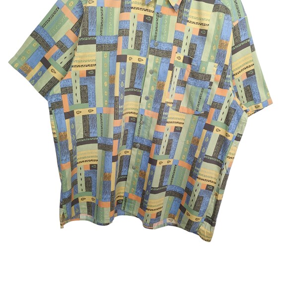 80s Shirt XL tall Geometric pattern colorful - image 4