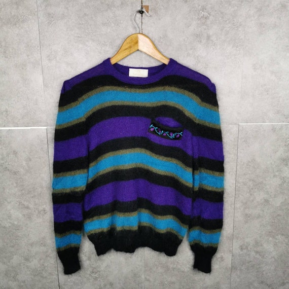Italy Mohair Wool Vintage Women Sweater S Wool Jum