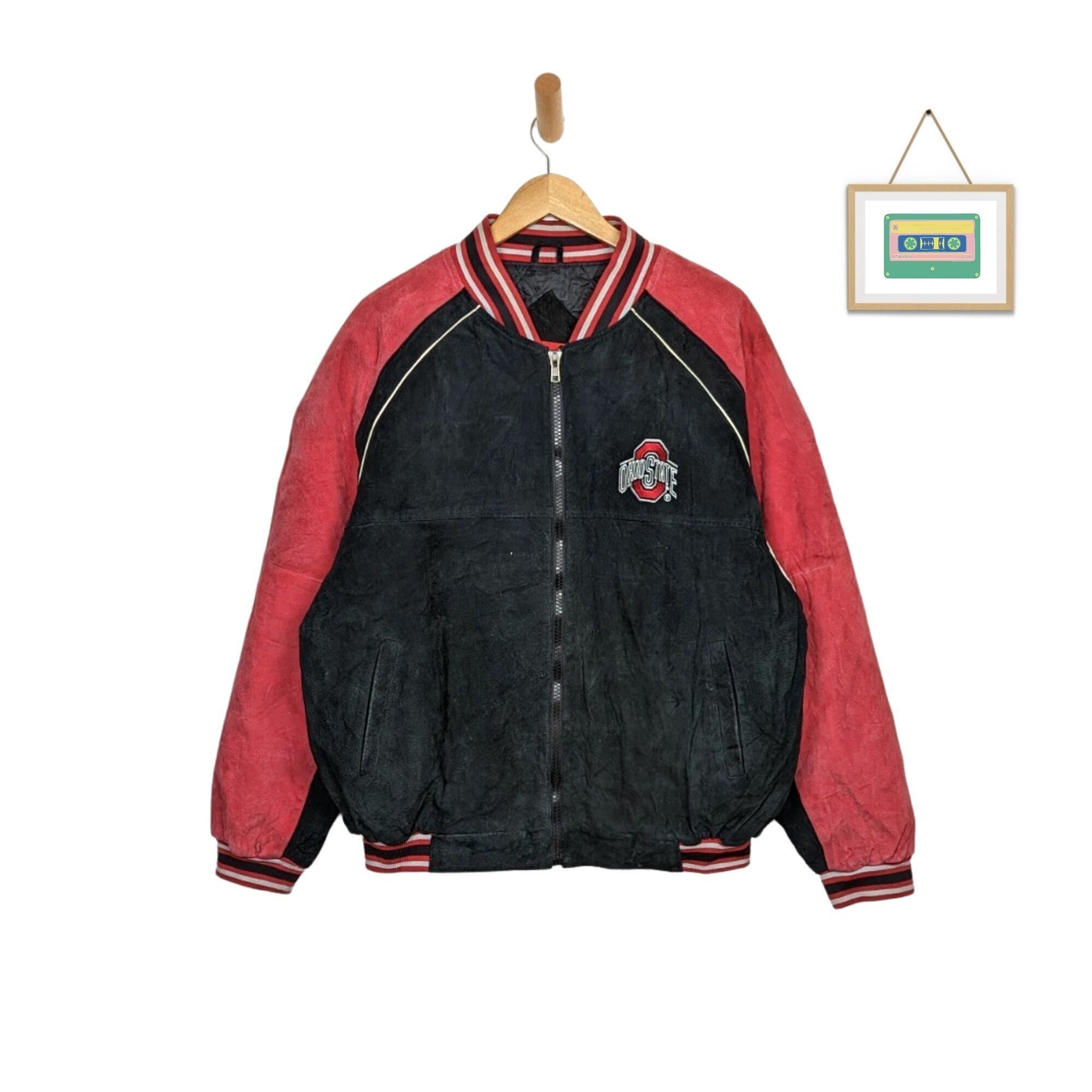University Of Louisville Cardinals Jacket Coat Reversible Rare Black Red  Vintage