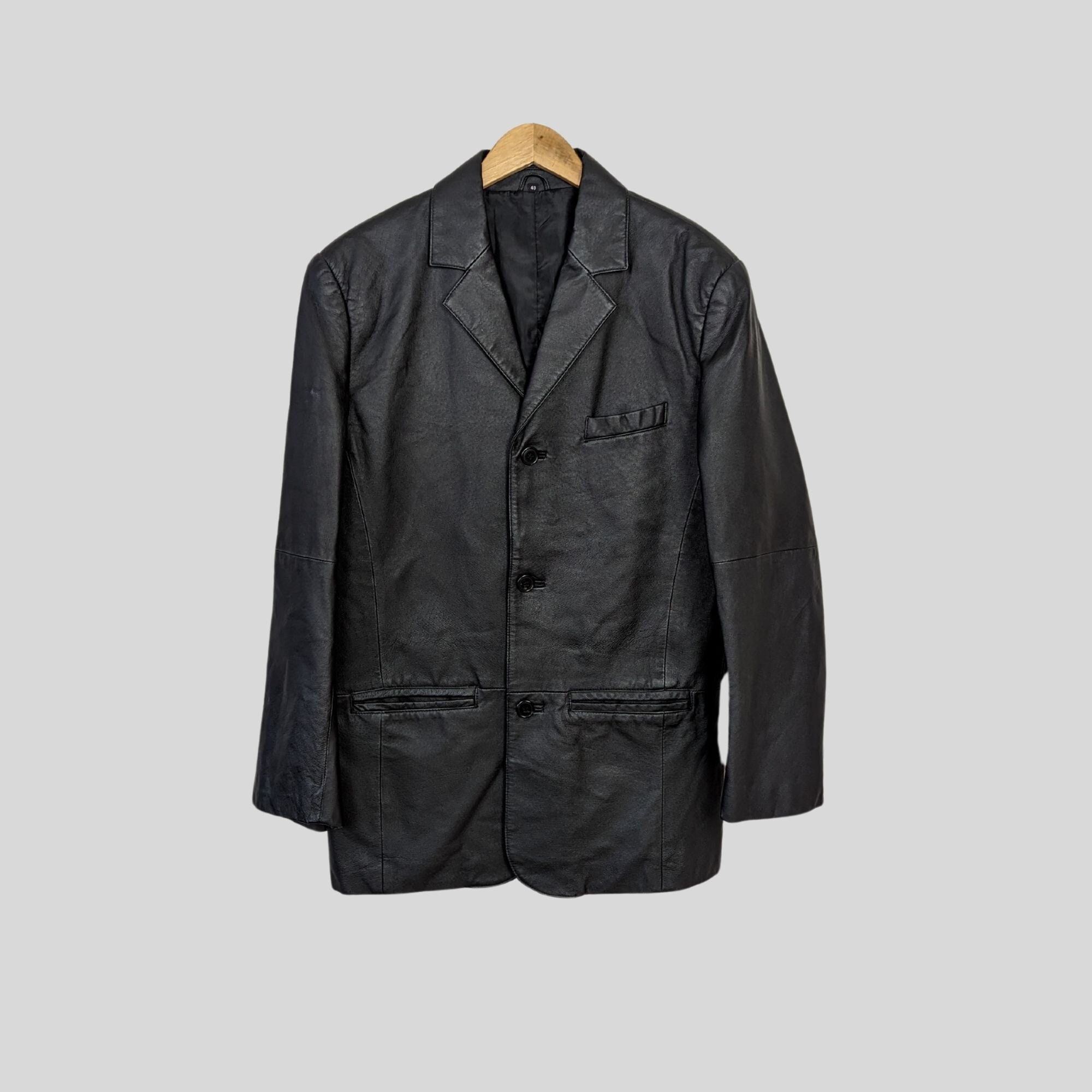 ・vintage lamb leather coat ビンテージ　ラムレザー Vintage Leather Jacket Size M-L Leather Coat Black - Etsy Canada