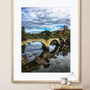 Shelburne Falls Flower Bridge Photography Print: Massachusetts Travel Art (Digital Download)