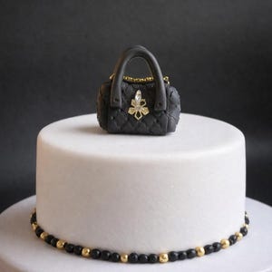 Miniature Polymer Clay Handbag, 1:12 Dollhouse Accessory, Fashion Cake Topper