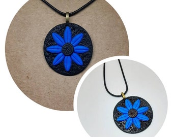 Ships within the hour polymer clay necklace Polymer clay daisy pendant necklace handmade spring and summer jewellery