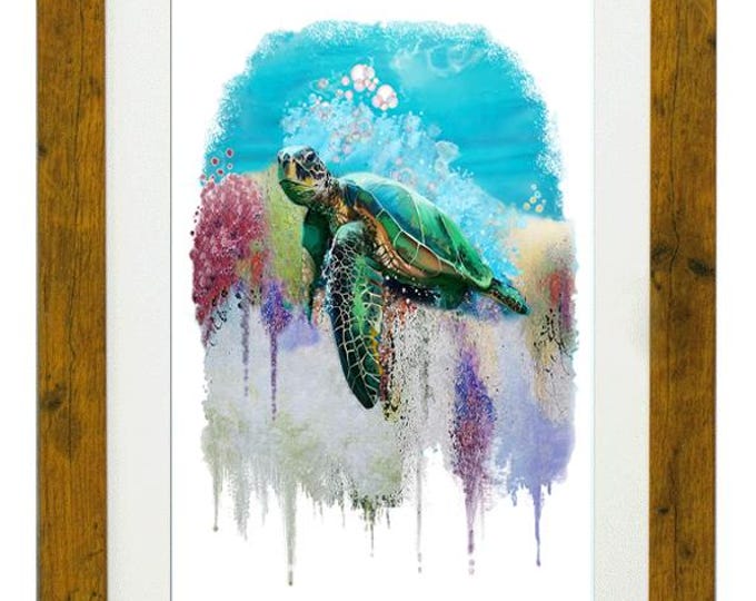 TURTUR, Framed Limited Edition Fine Art Giclée Print, from an original Watercolour illustration, by Gerald Bright
