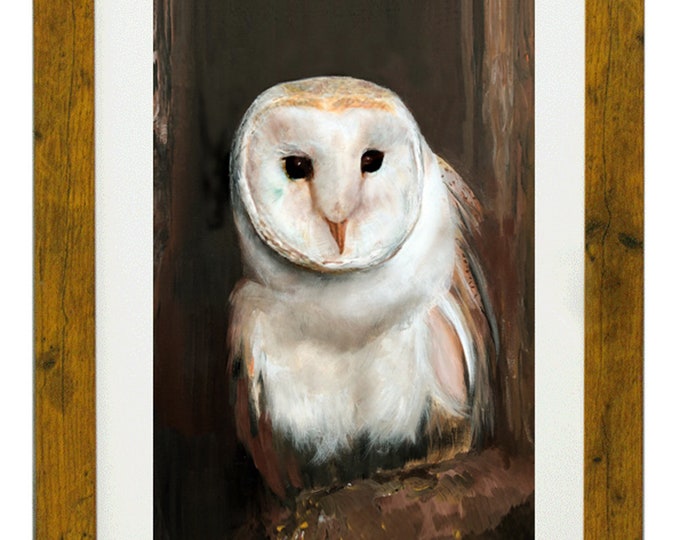 SAPIENS NOCTUA, Framed Limited Edition Fine Art Giclée Print, from an original Acrylic painting, by Gerald Bright
