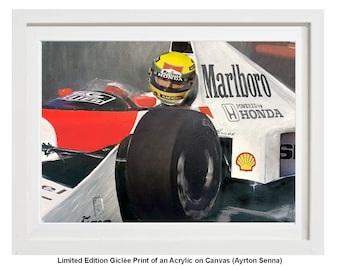 Ayrton Senna, Limited Edition Framed Giclée Art Print