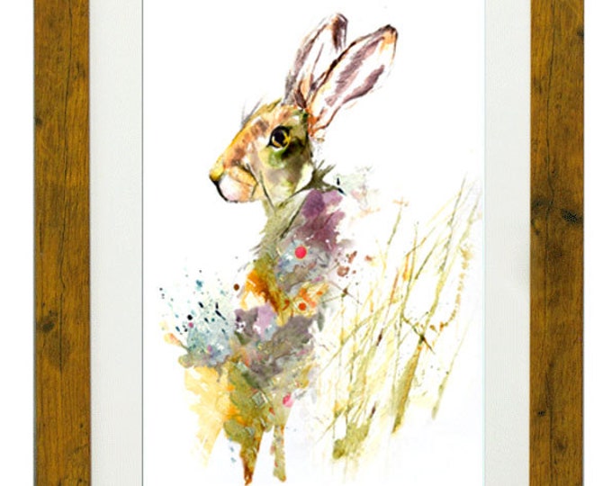 MARCH HARE, Framed Limited Edition Fine Art Giclée Print, from an original Watercolour illustration, by Gerald Bright