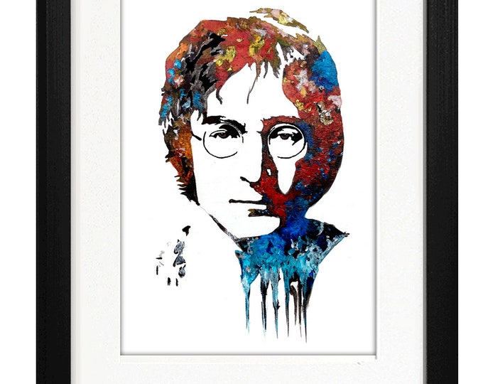JOHN LENNON  Framed Limited Edition Fine Art Giclée Print, from an original Acrylic painting, by Gerald Bright