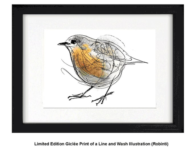 ROBINTI, Framed Limited Edition Fine Art Giclée Print, from an original Line and Wash, by Gerald Bright