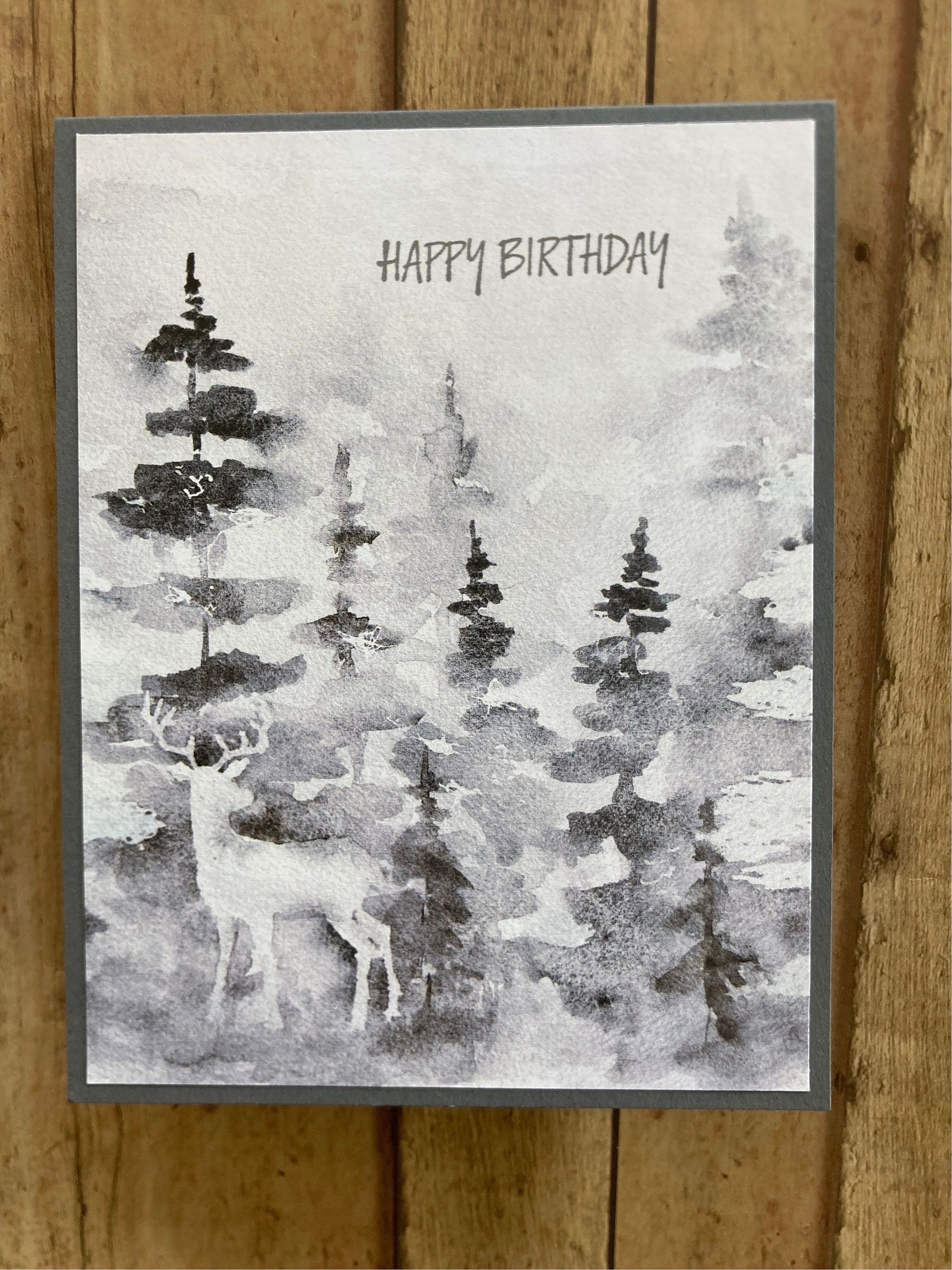 Happy Birthday Forest Deer - Etsy