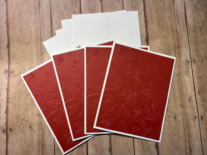 Fall Embossed Blank Cards Set of 4 - Etsy