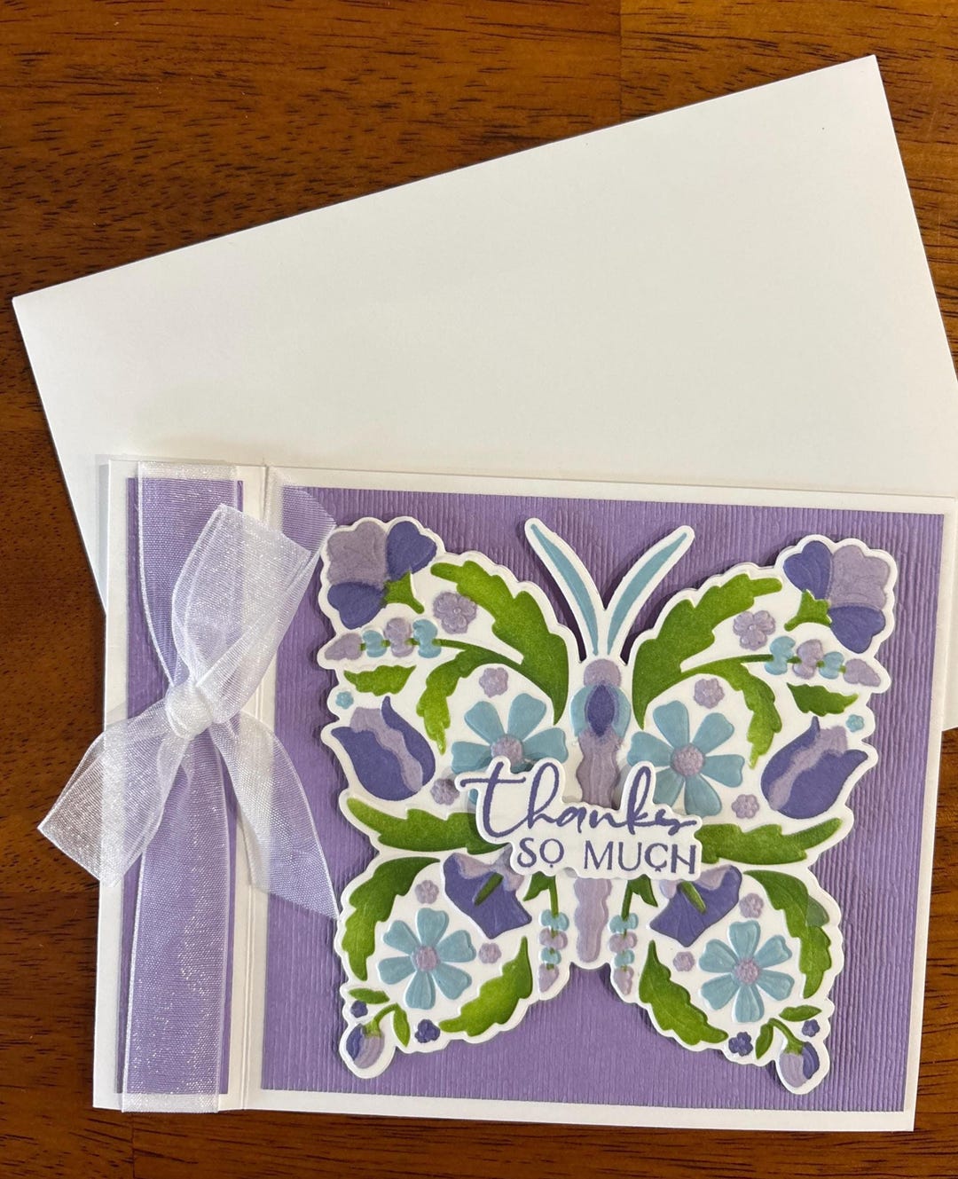 Thank You Butterfly Die Cut Card Book Binding Fun Fold - Etsy