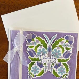 Thank You Butterfly Die cut Card Book Binding fun fold