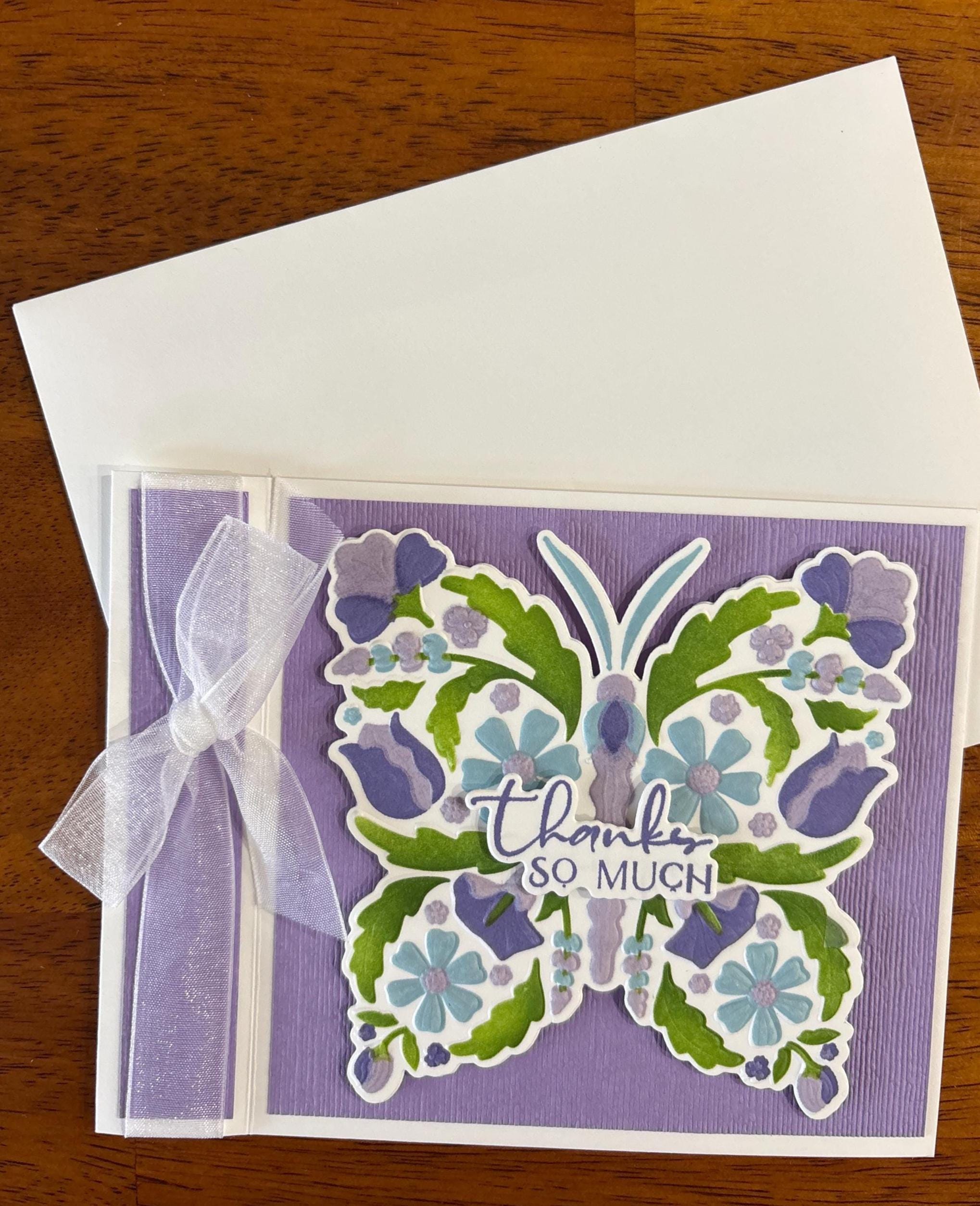 Thank You Butterfly Die Cut Card Book Binding Fun Fold - Etsy