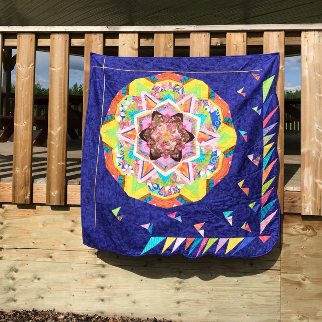 Kaleidoscope Quilt/wall Hanging/blanket/handmade/colorful/vibrant