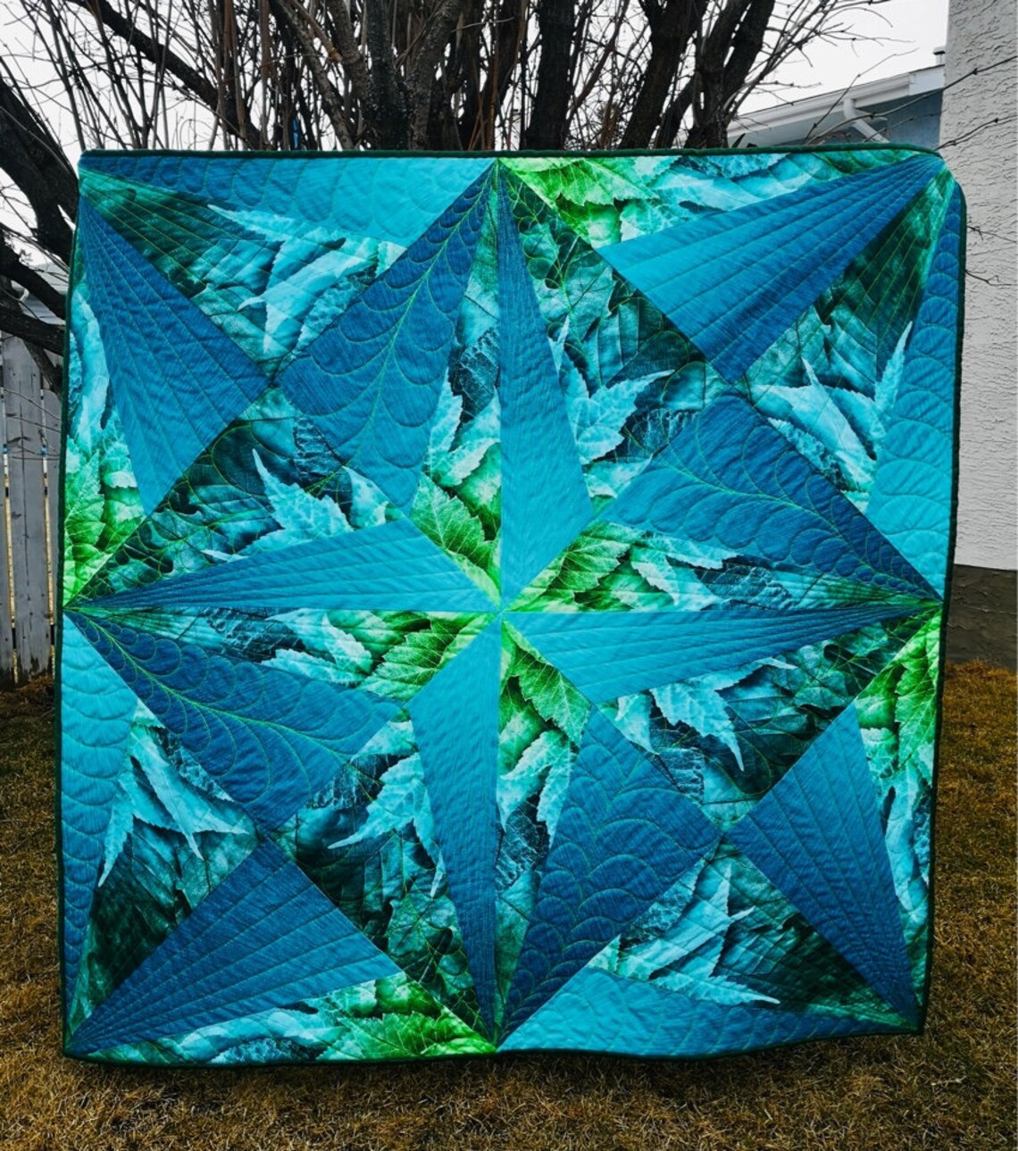 Dream Big Leaf Quilt / Wall hanging / Panel / Flower / Leaves Etsy