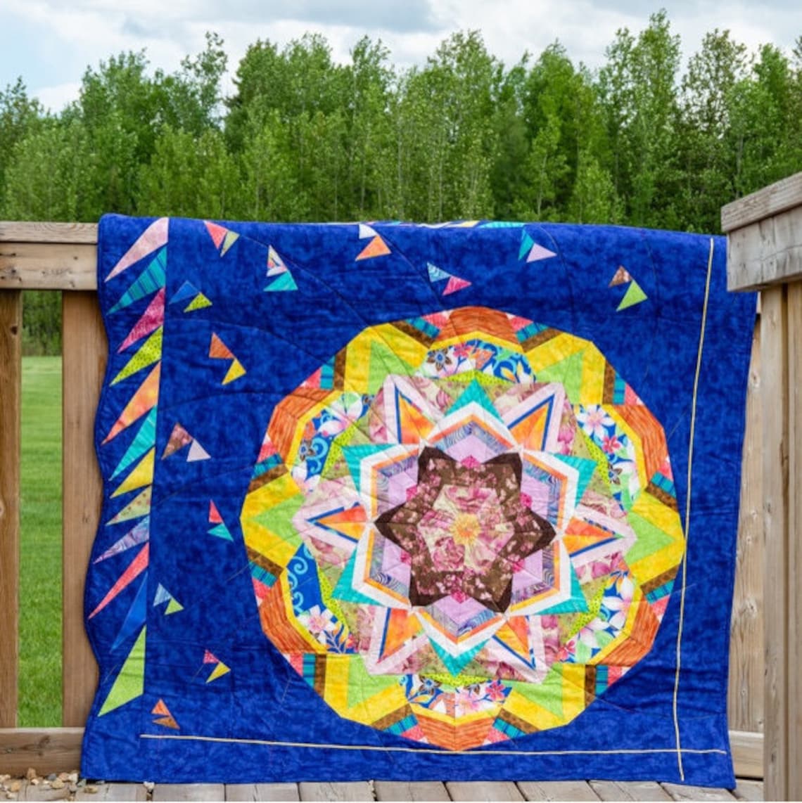 Kaleidoscope Quilt/wall Hanging/blanket/handmade/colorful/vibrant