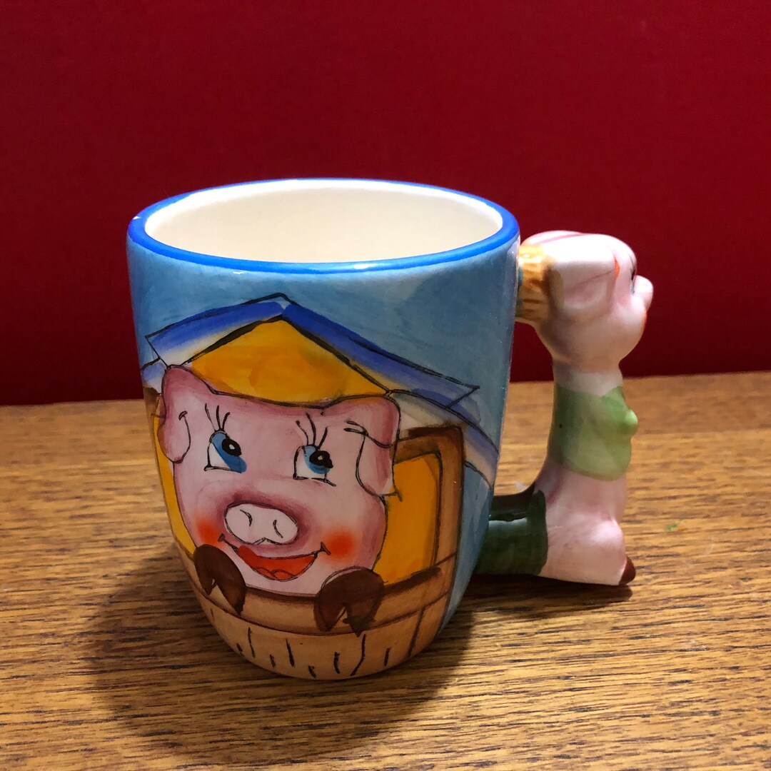 Vintage Hand Painted Novelty Child's Pig Handle Drink Cup - Etsy