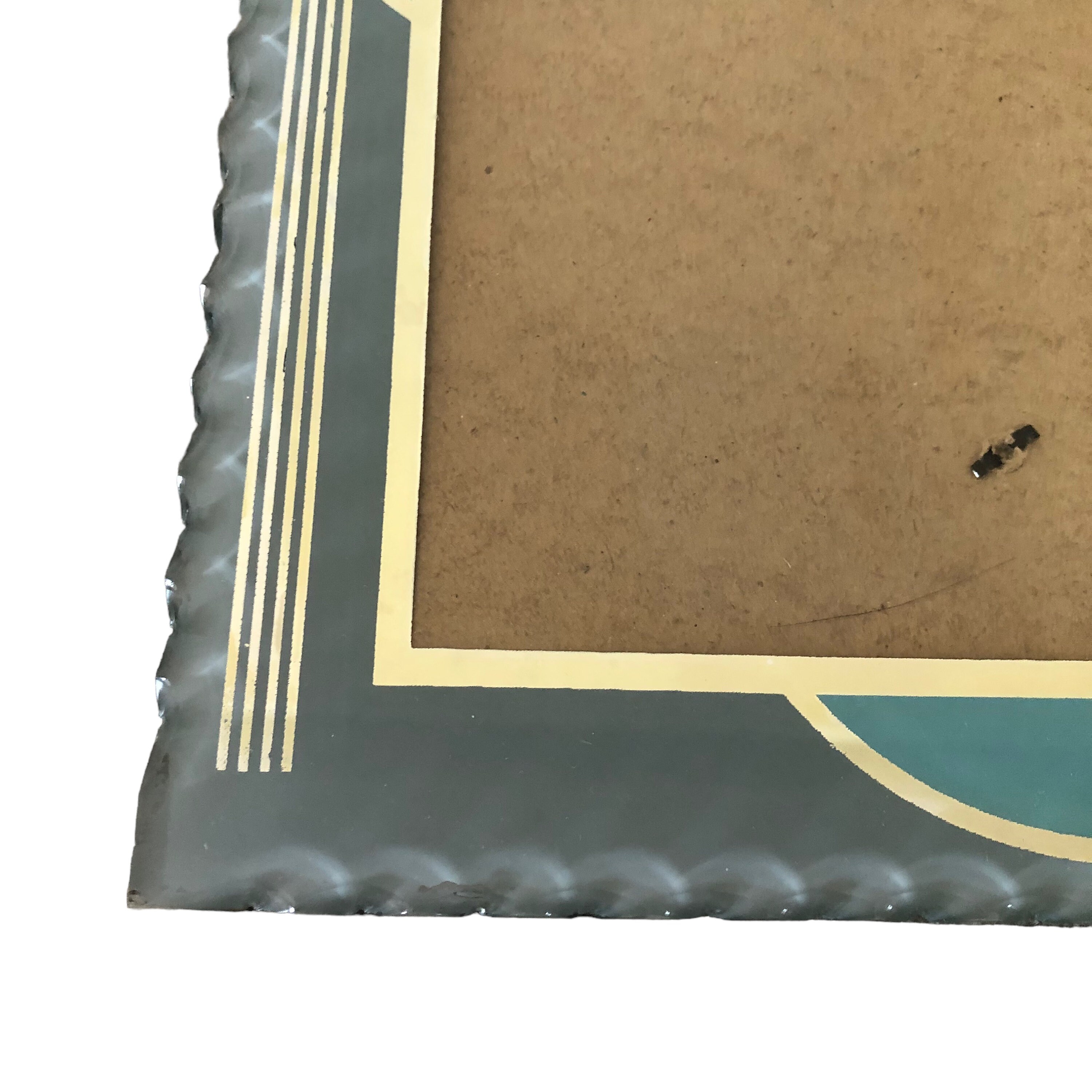 Vintage Reverse Painted Art Deco Design Glass Easel Back Picture Frame