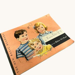 Vintage 1950s Dick and Jane Workbook | The New Before We Read | Scott Foresman New Basic Readers | 9x12 Ephemera | Well-Loved Classroom Copy