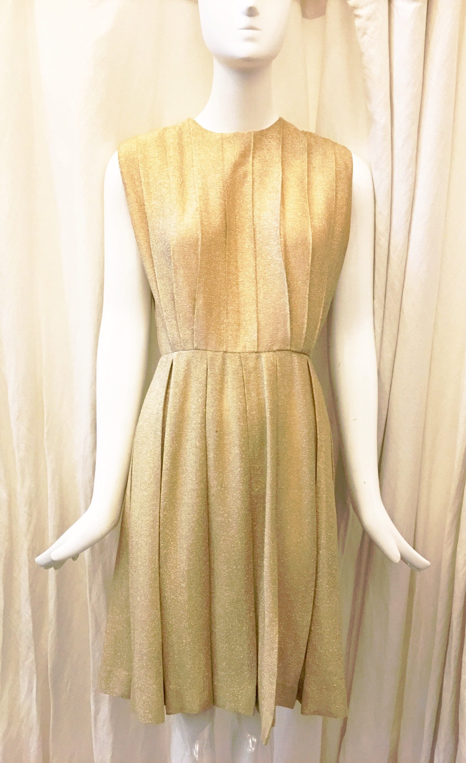 gold pleated dress