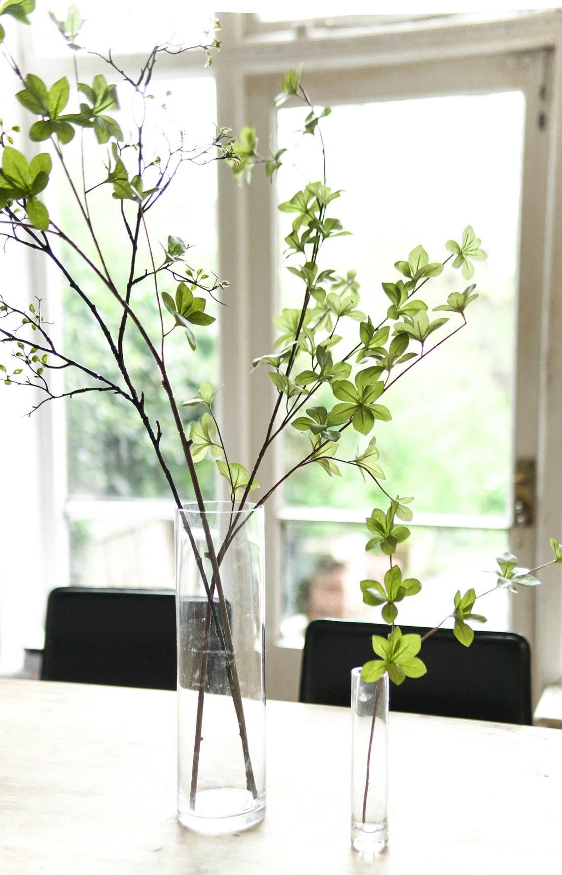 Greenery Stems Faux Green Branches Faux Flowers Long Flower Etsy