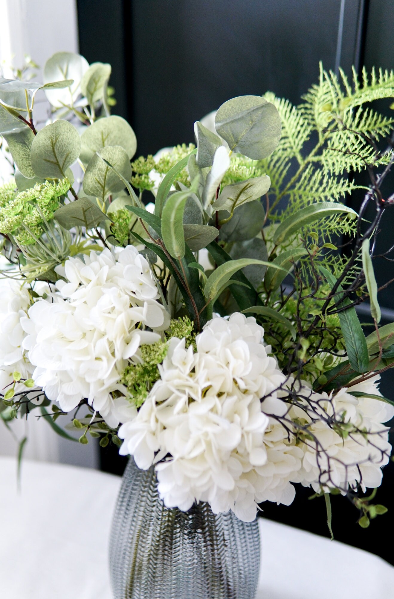 Faux Hydrangea Bouquet Fake Hydrangea Fake Flowers Large Etsy Nederland