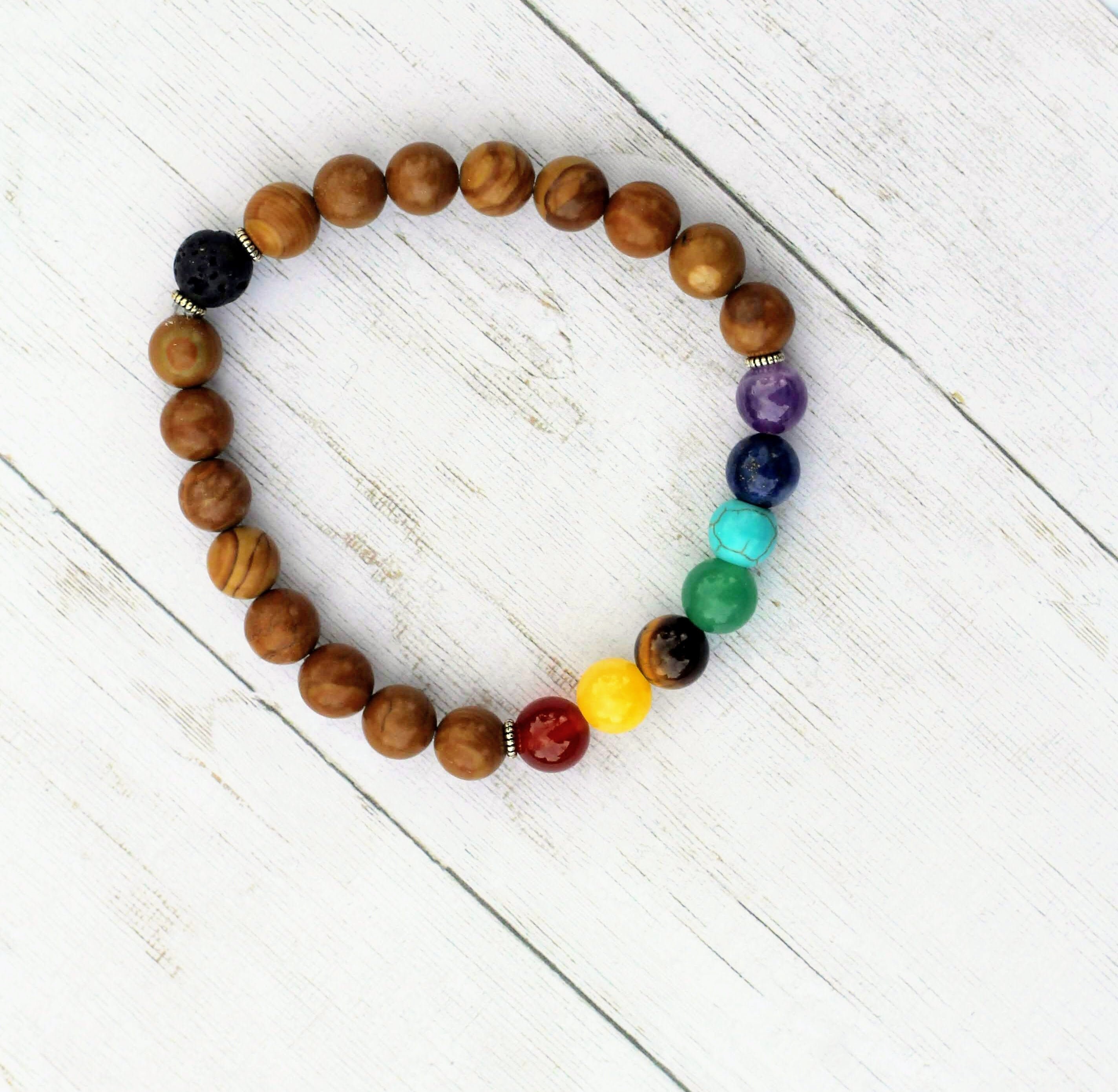 Chakra Aromatherapy Bracelet Diffuser Bracelet Lava Bead Etsy
