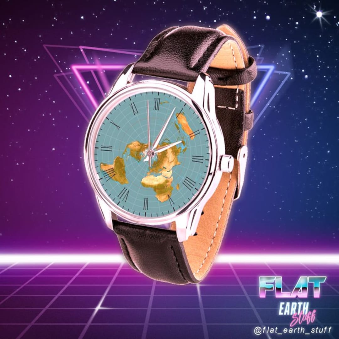 Flat Earth Map Watch Plane World Map Watch World Map Art Watch ...