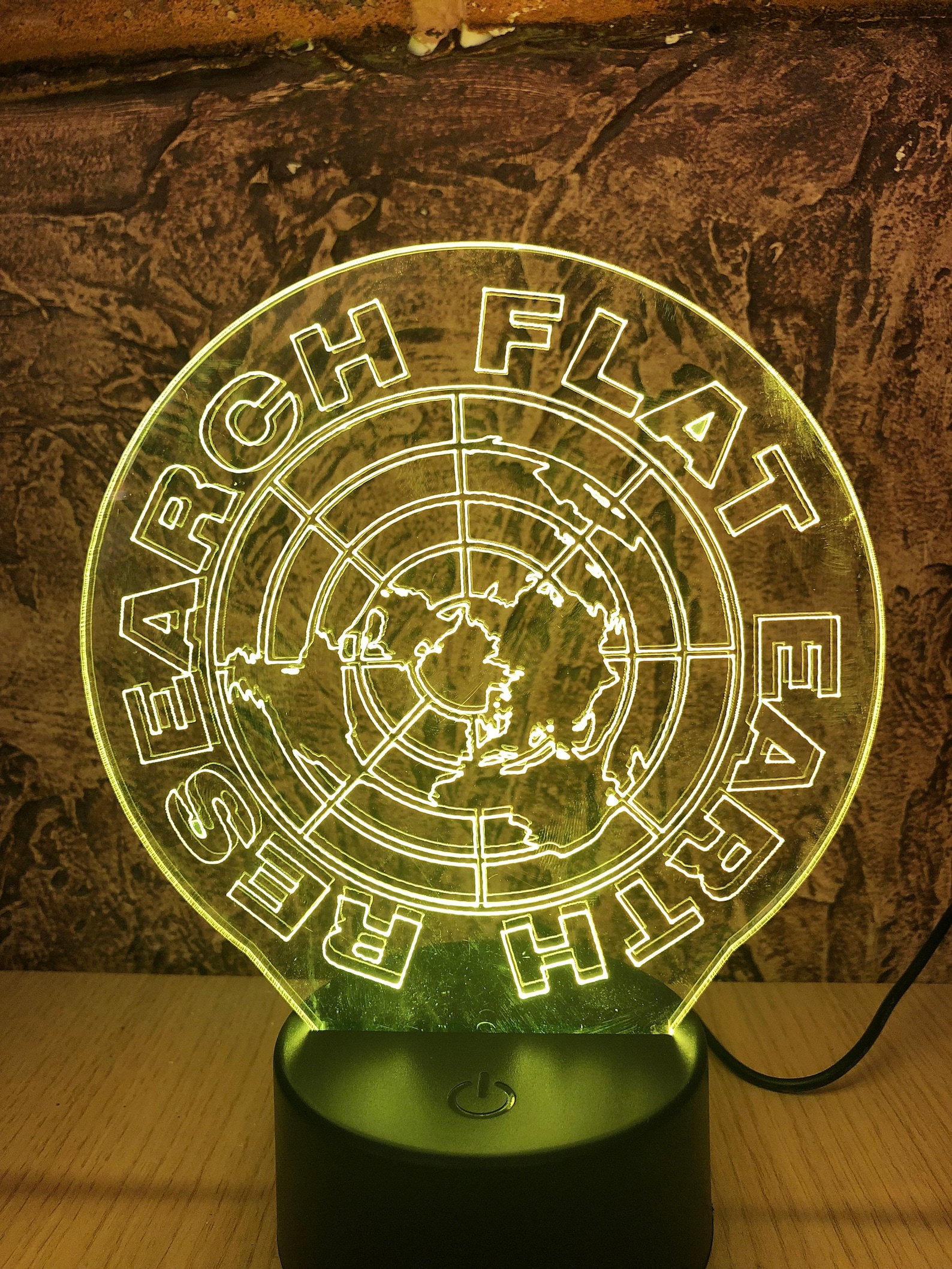 Flat Eearth Led Lamp Research Flat Earth Changing Colors I Gift for