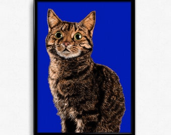 Retrato de gato personalizado, regalo personalizado, regalo de Navidad para amantes de los gatos, retrato de gato, regalo para ella, regalo para amantes de los animales, retrato de mascota, mamá gata