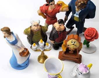 Beauty and the Beast Figures Disney Princess Belle Vinyl PVC Cake Topper Party Favors Minifigs Miniature Figurine