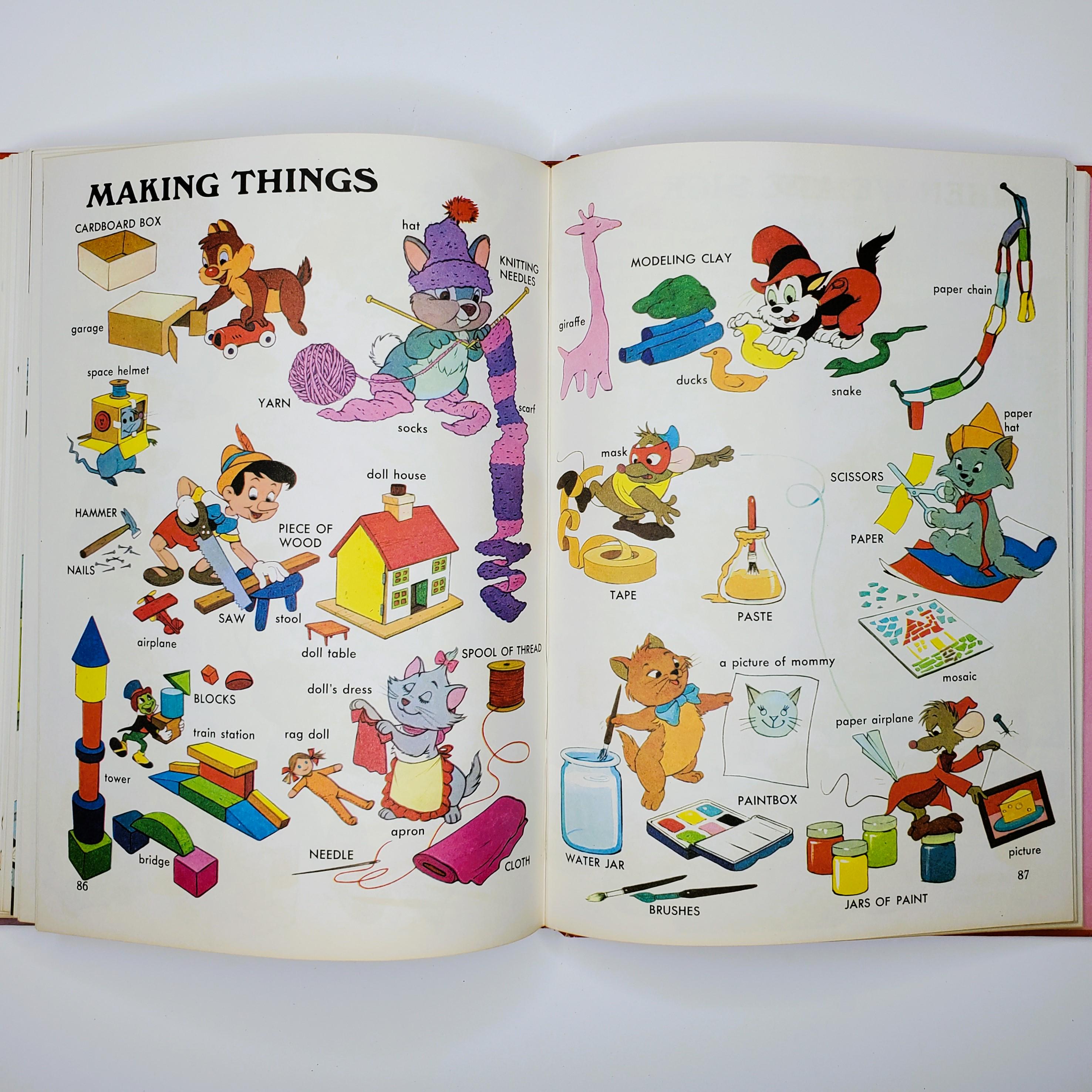 The Giant Walt Disney Word Book Hardcover 11x8 Inches 1972