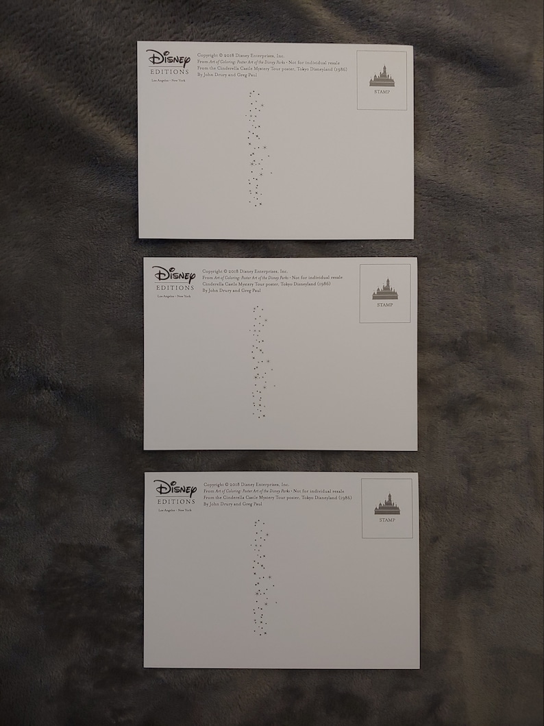 Tokyo Disneyland Cinderella Castle Mystery Tour Attraction Postcards Poster Art of the Disney Parks Postcards