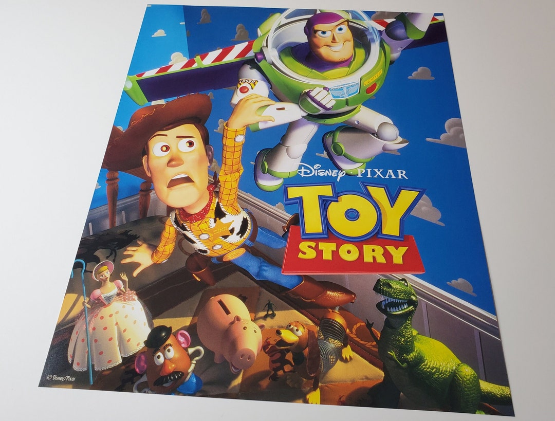 Toy Story Lithograph Authentic Pixar Disney Poster Woody Buzz Etsy
