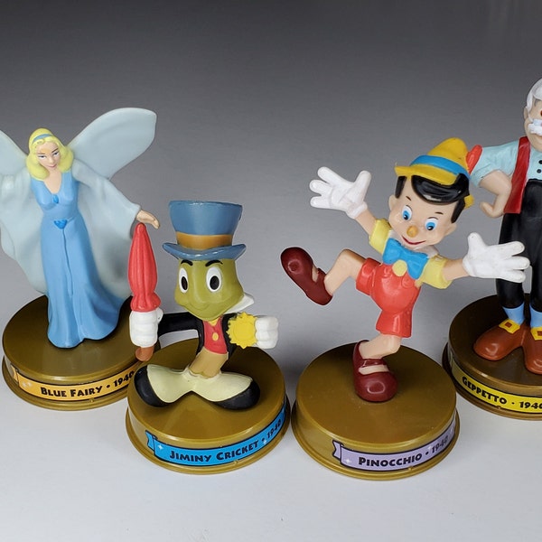 Pinocchio Geppetto Jiminy Cricket Blue Fairy Figurines Disney's 100 Years of Magic Celebration McDonald's Happy Meal Toys