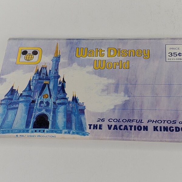 Walt Disney World Postcard Booklet Cinderella Castle Magic Kingdom Haunted Mansion Small World Jungle Cruise Monorail Contemporary 1970s