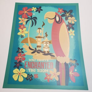 Walt Disney's Enchanted Tiki Room Attraction Poster Authentic Disney Poster Art Adventureland 11x14 Lithograph