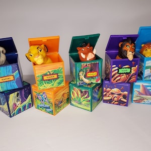 Lion King Finger Puppets Walt Disney&#39;s Masterpiece Simba Pumbaa Scar Mufasa Rafiki Burger King Kid&#39;s Club 1995