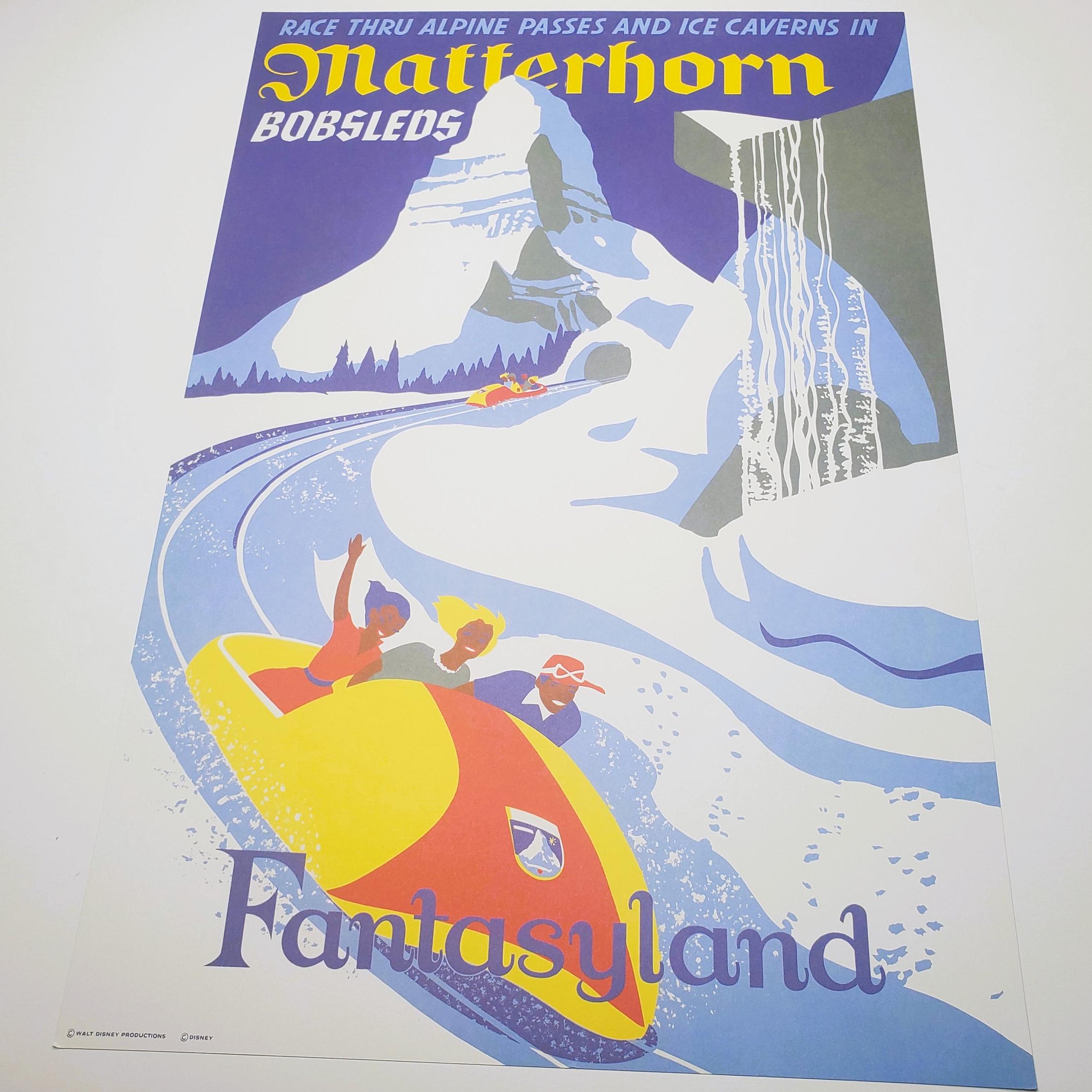 【激レア】地獄めぐり ポスター Bonze Adventure TAITO Matterhorn Bobsleds Poster Authentic Disney Attraction Print